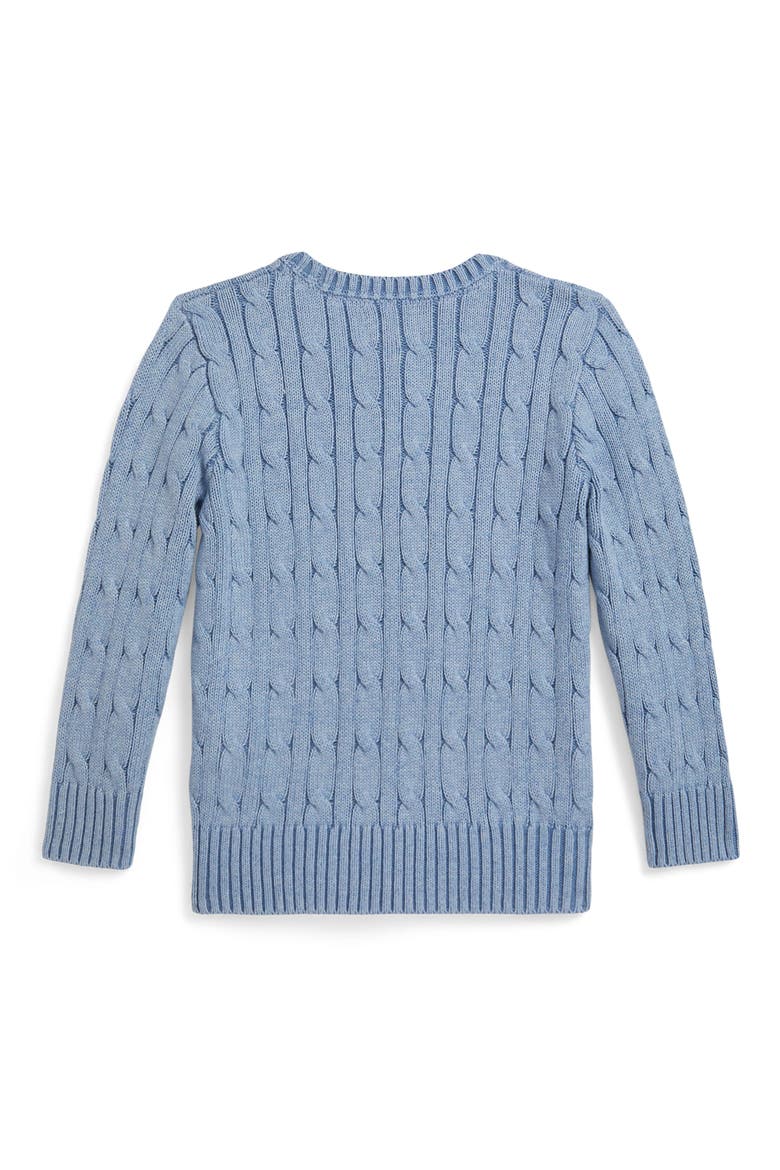 Kids' Cable Stitch Sweater, Alternate, color, BLUE HEATHER
