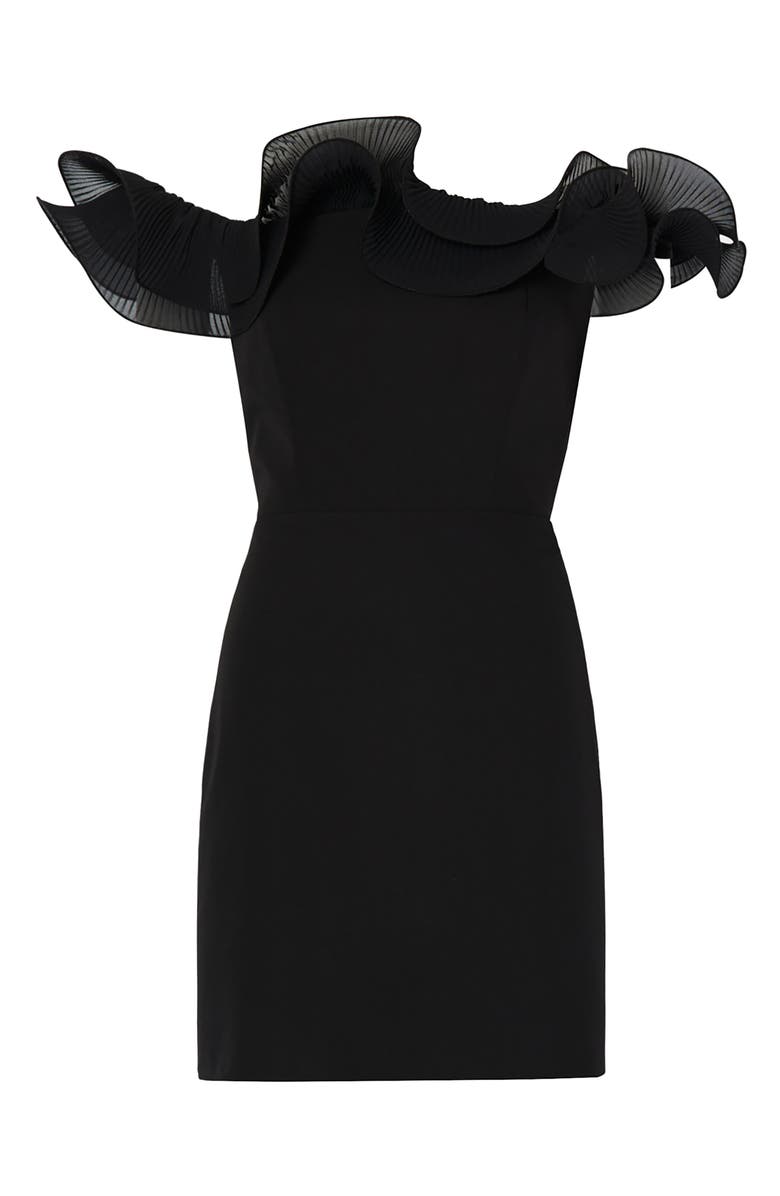 Milly Gizelle Ruffle Off-the-Shoulder Cocktail Dress, Alternate, color,