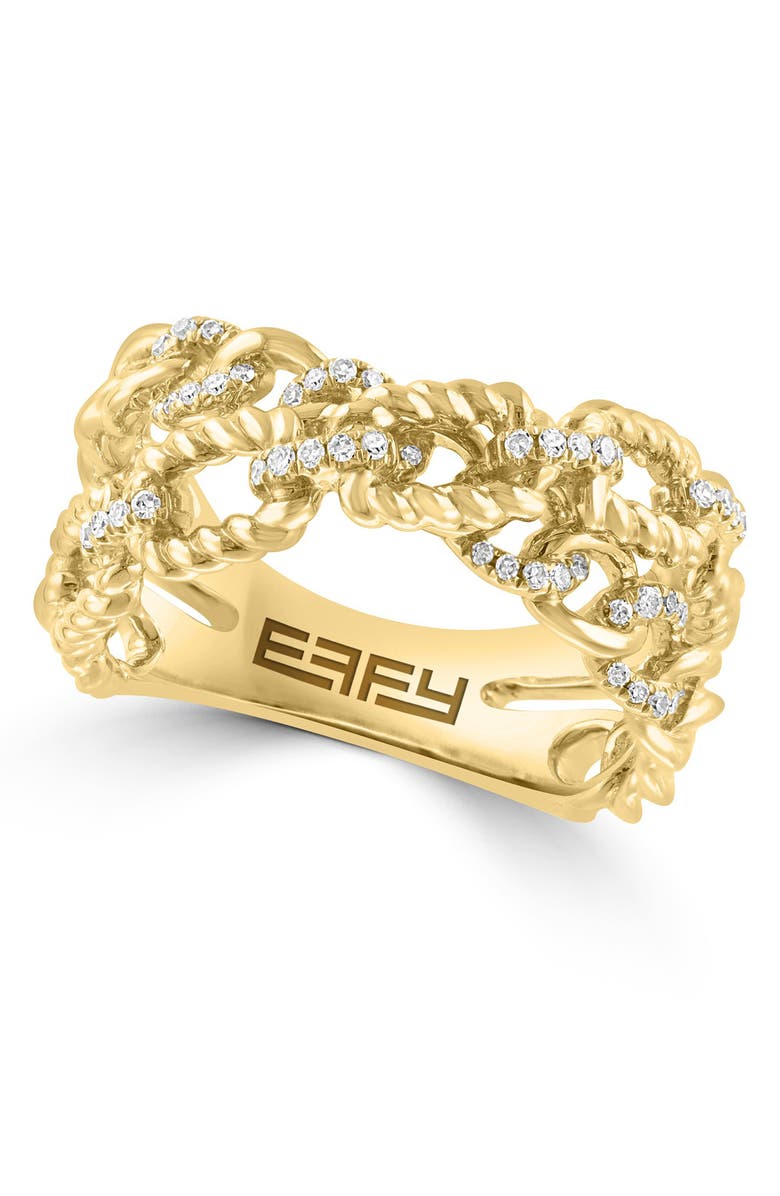 EFFY 14K Yellow Gold Diamond Ring - 0.17 ctw, Alternate, color,