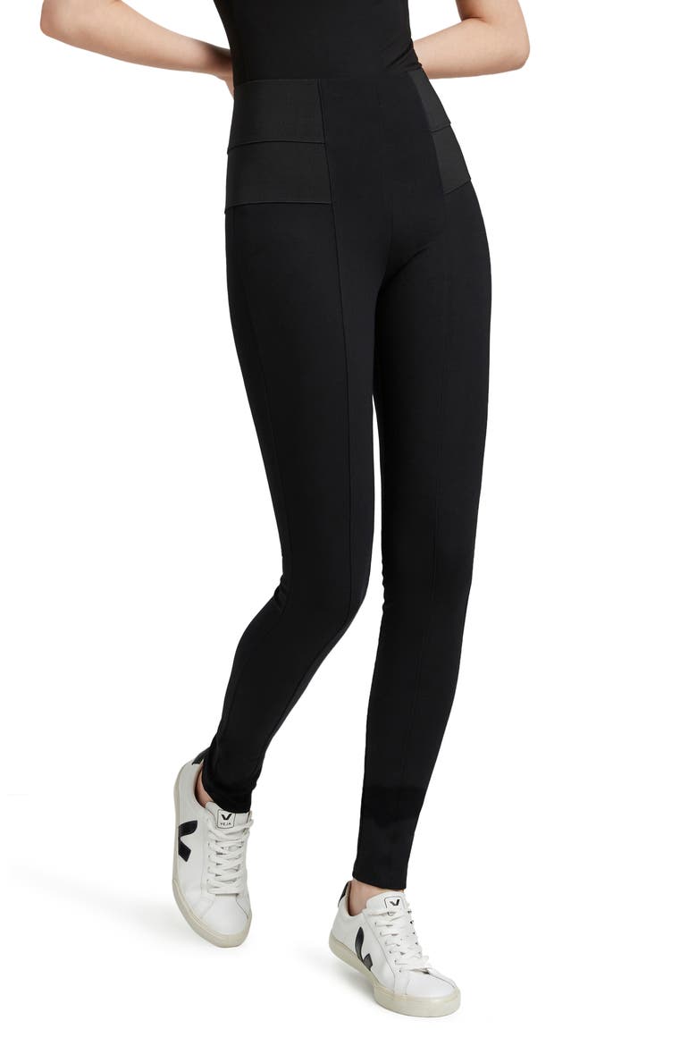 Gywn High Waist Ponte Knit Leggings, Main, color, BLACK
