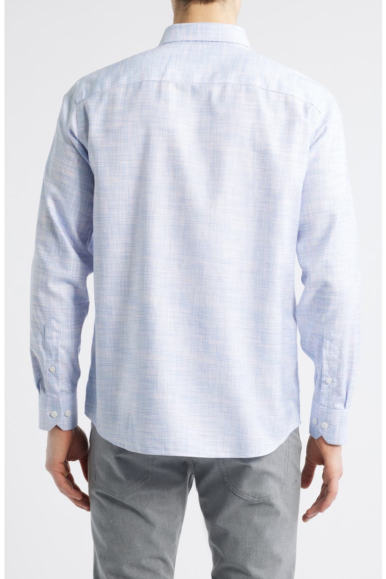 Cross Hatch Cotton Dobby Button-Up Shirt, Alternate, color, PINK/BLUE
