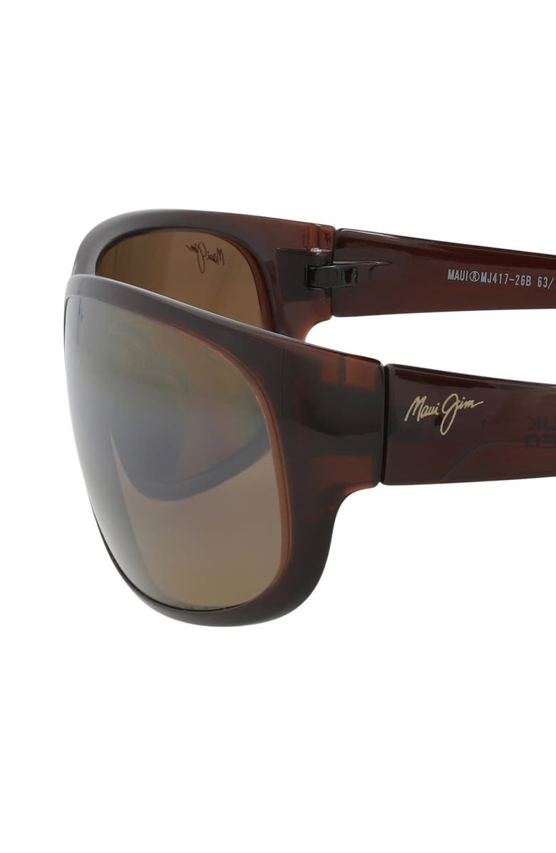 Maui Jim 63mm Polarized Wrap Sunglasses, Alternate, color, Rootbeer Rootbeer Bronze