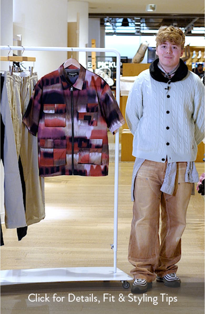 Photo Print Short Sleeve Zip-Up Shirt, sales video thumbnail