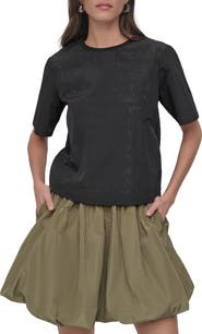 DKNY Peforated Logo Boxy Nylon T-Shirt