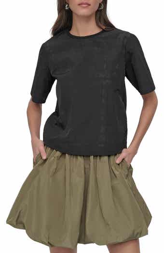 DKNY Peforated Logo Boxy Nylon T-Shirt