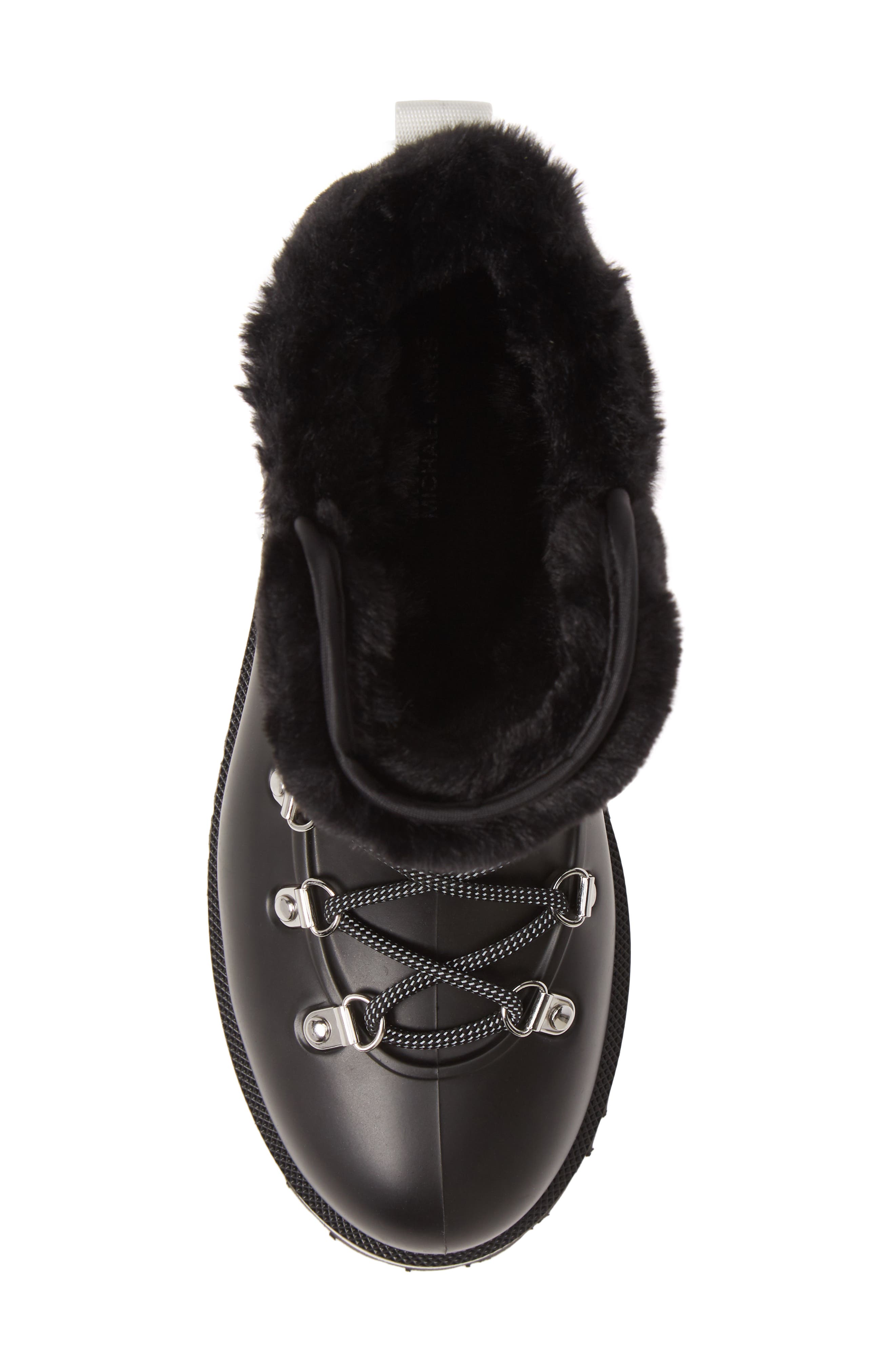 MICHAEL Michael Kors Lanis Faux Fur Trim Waterproof Lace-Up Boot, Alternate, color, 