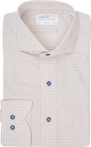 Lorenzo Uomo Textured Small Windowpane Trim Fit Dress Shirt