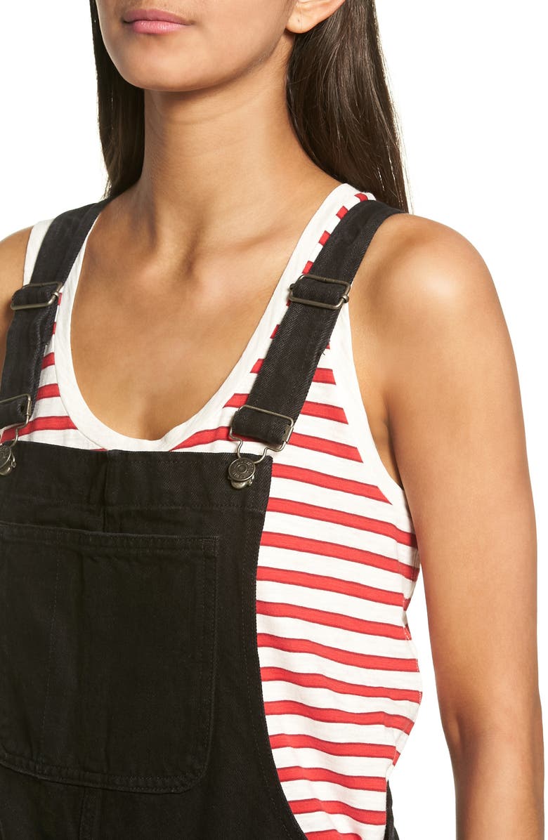 Madewell Short Denim Overalls, Alternate, color, 