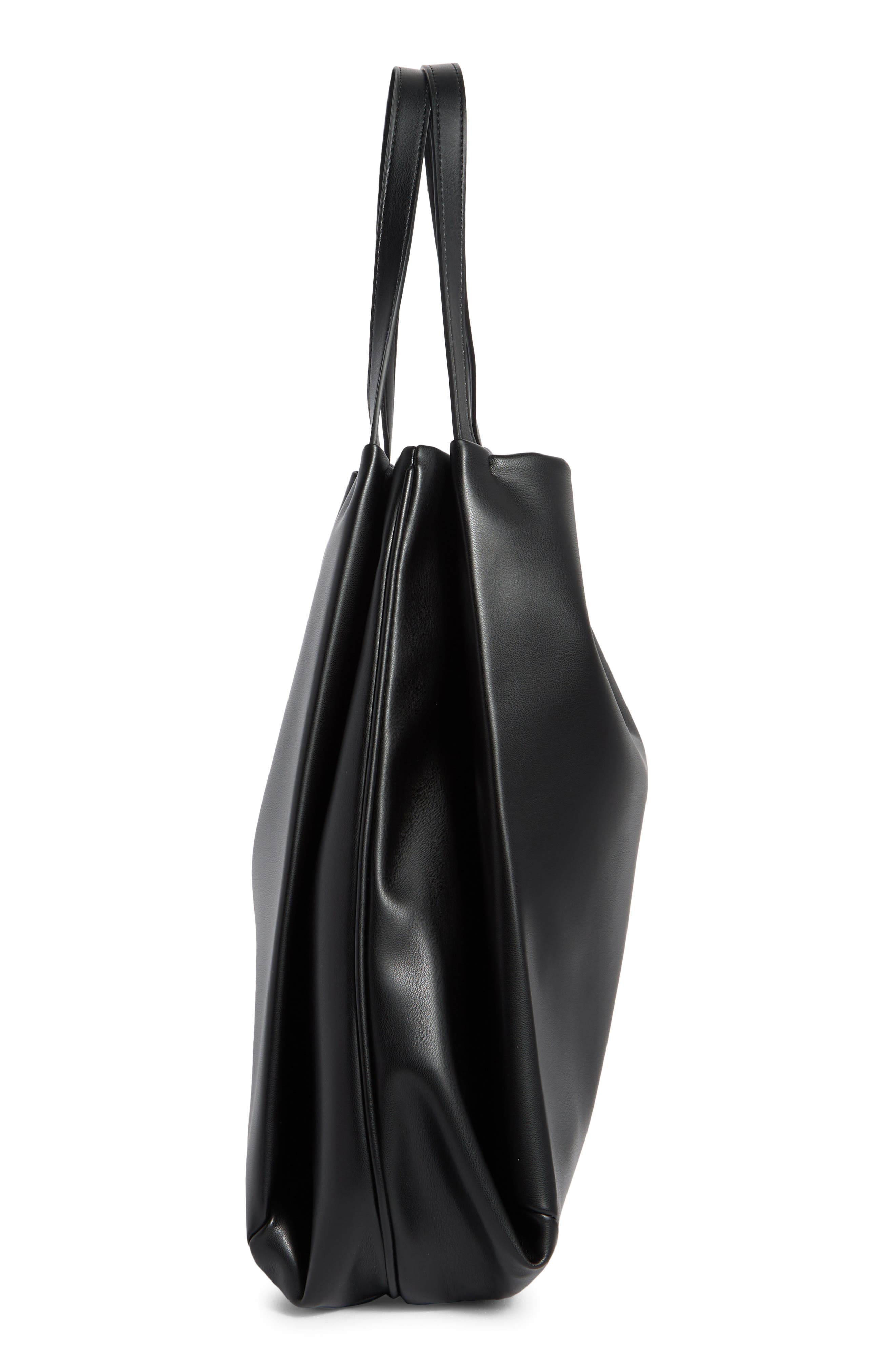 BCBG Large Draped Tote, Alternate, color, Black