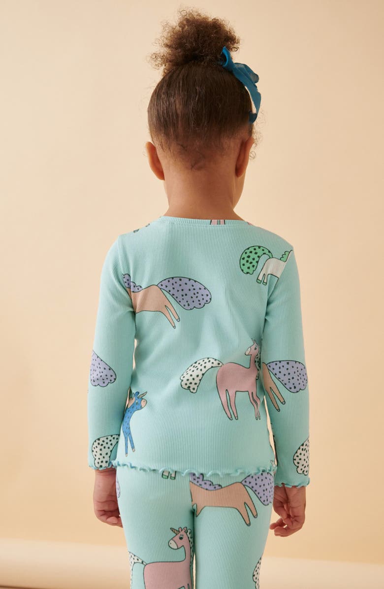 NEXT Kids' Unicorn Print Long Sleeve Cotton Rib T-Shirt, Alternate, color, 