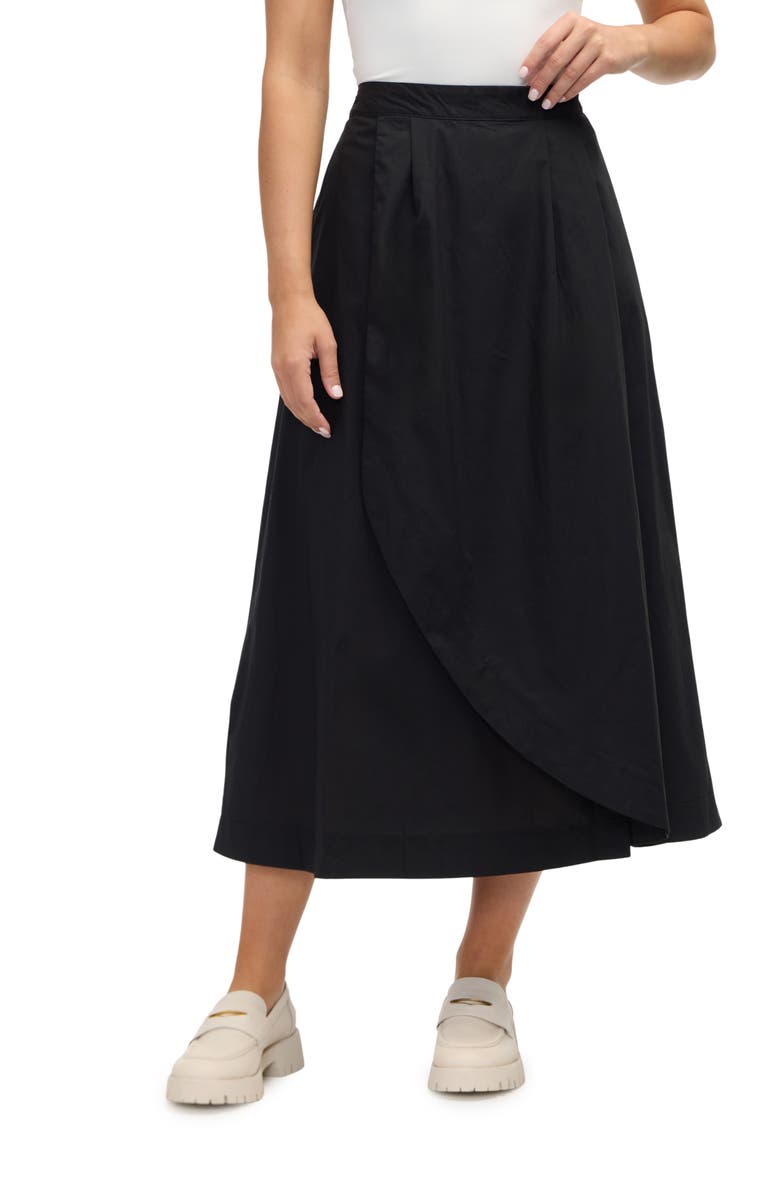 Ellen Tracy Cotton Poplin Midi Skirt, Main, color,