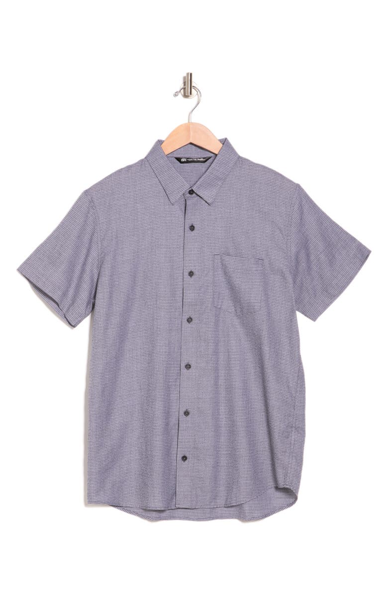 TravisMathew Personal Preference Stripe Short Sleeve Cotton Button-Up Shirt, Alternate, color, 