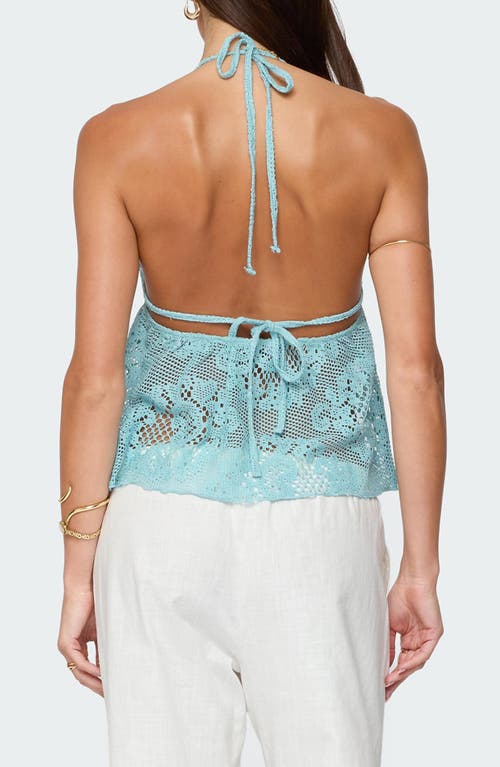 EDIKTED EDIKTED OPEN KNIT BABYDOLL HALTER TOP