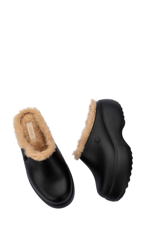 Melissa Free Fluffy Platform Clog In Black/beige, Women's At Urban Outfitters In Black/beige