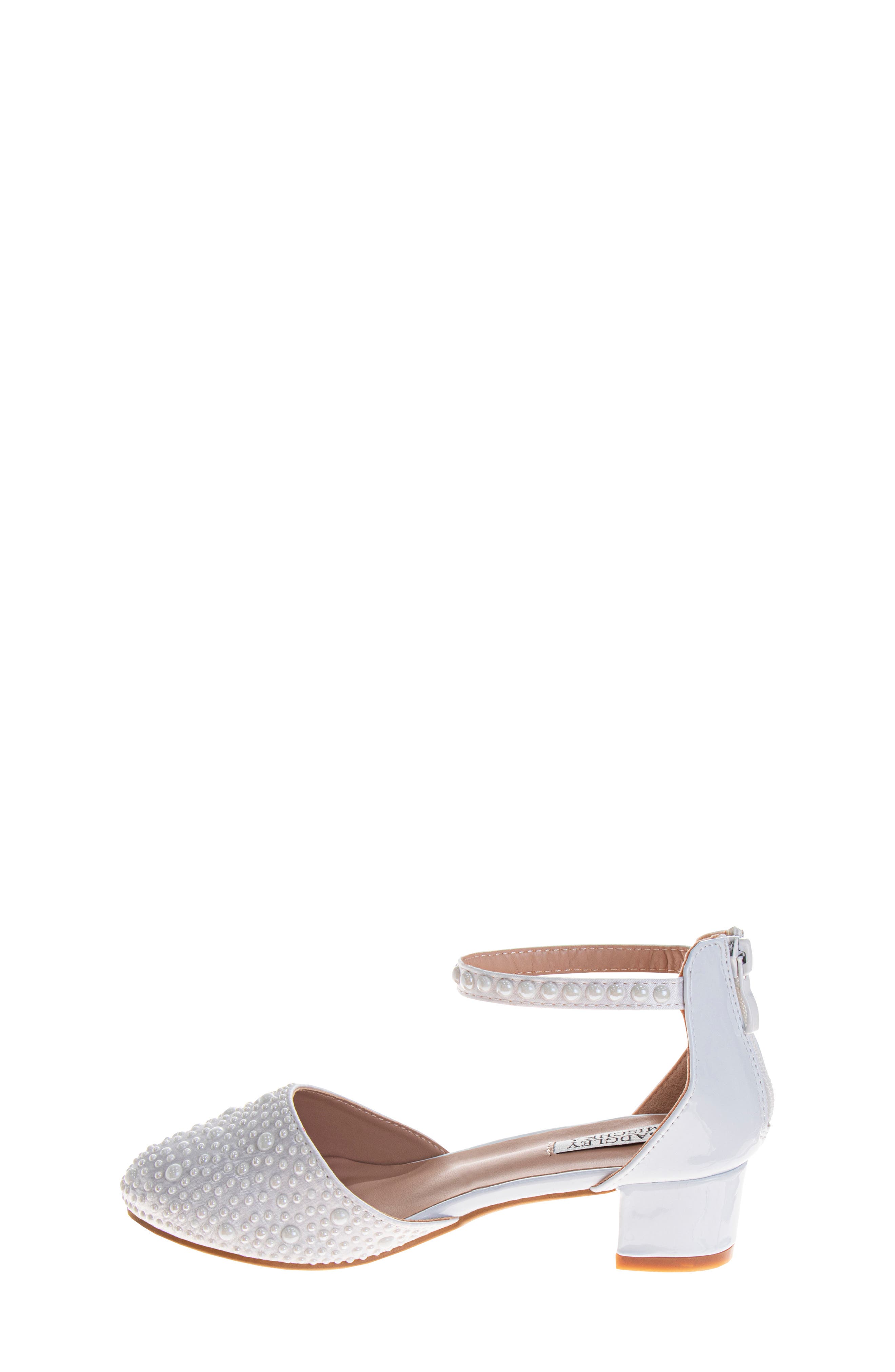 Badgley Mischka Collection Kids' Ankle Strap Pump, Alternate, color, White