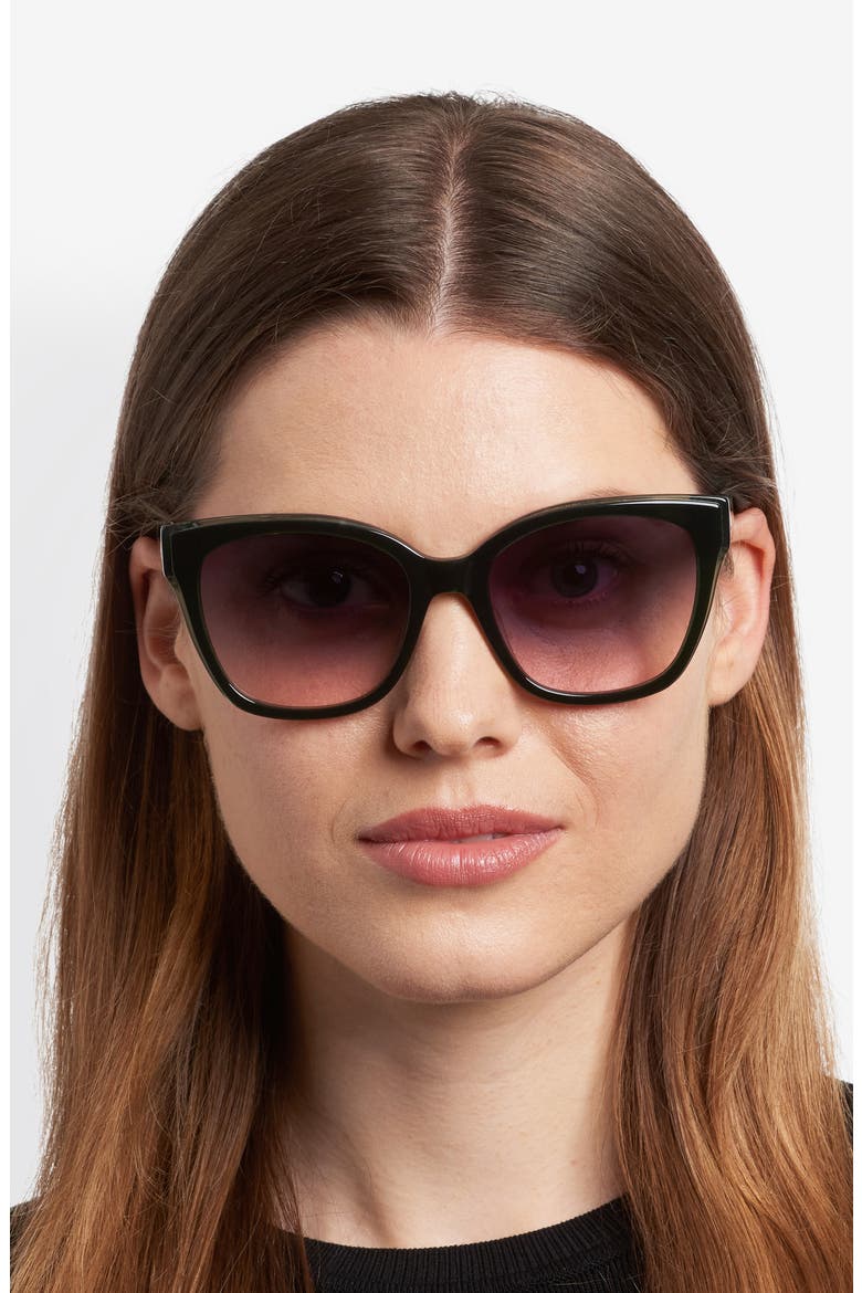 daesha 55mm square sunglasses, Alternate, color, GREEN/ GREEN PINK
