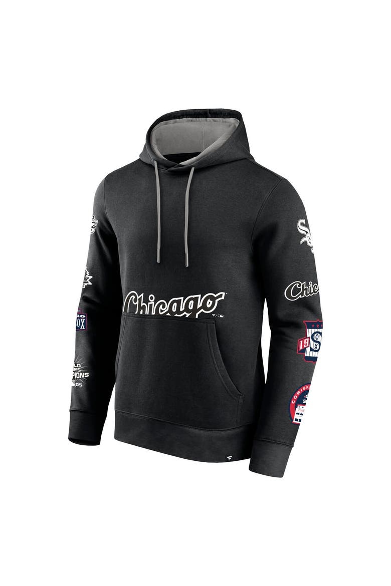 Men's Fanatics Branded Black Chicago White Sox Wild Winner Pullover Hoodie, Alternate, color, Black