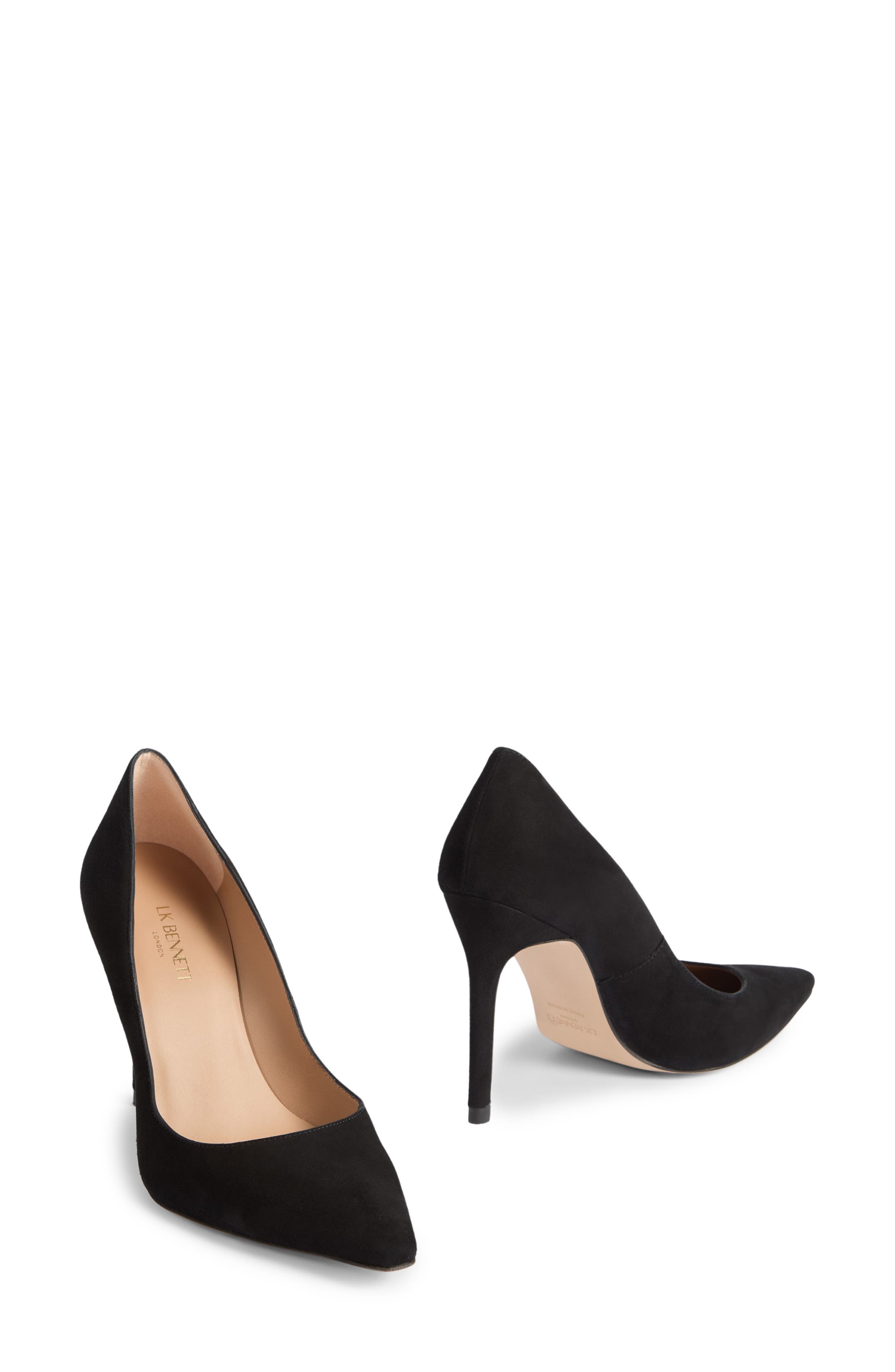 LK Bennett Fern Pointed Toe Pump, Alternate, color, Black Suede