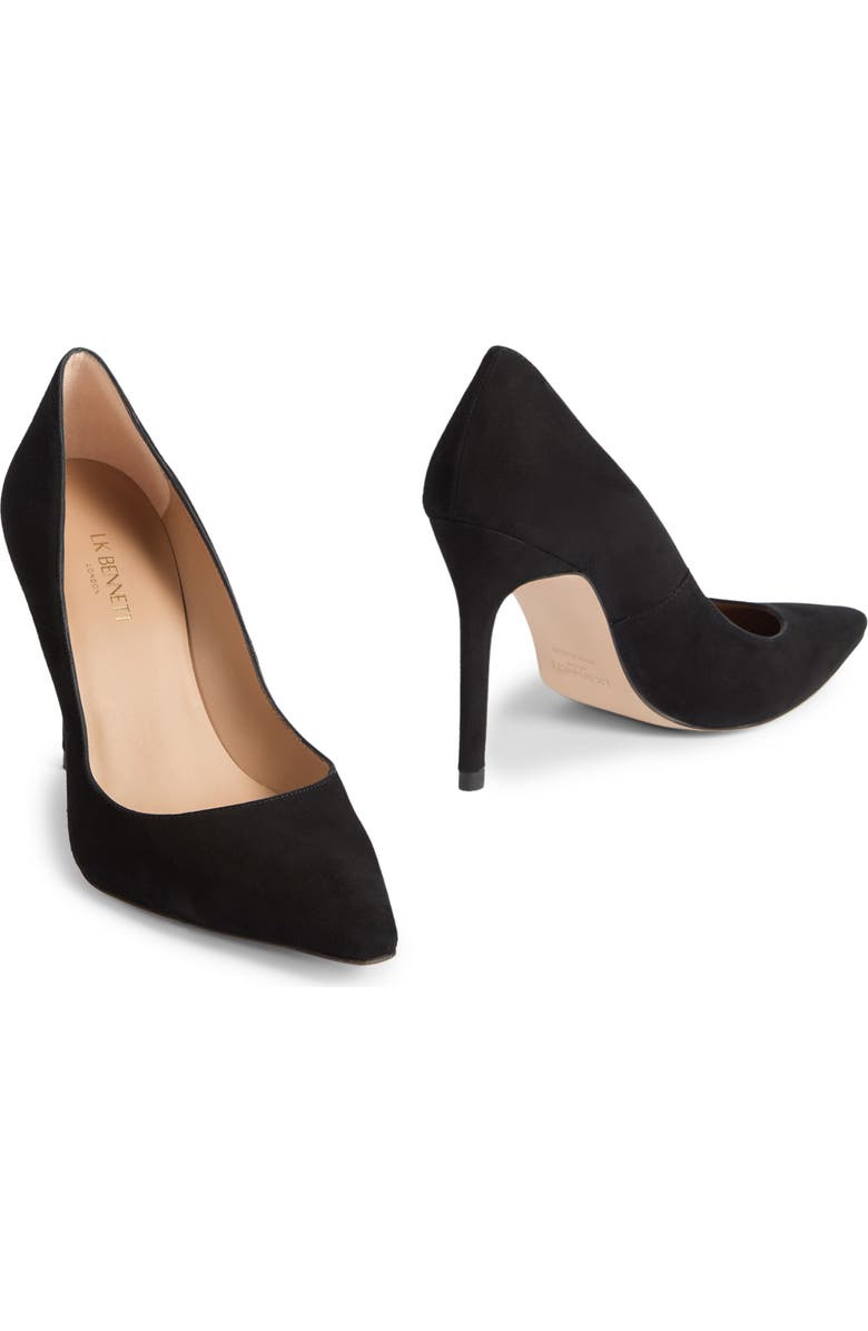 LK Bennett Fern Pointed Toe Pump, Alternate, color, Black Suede