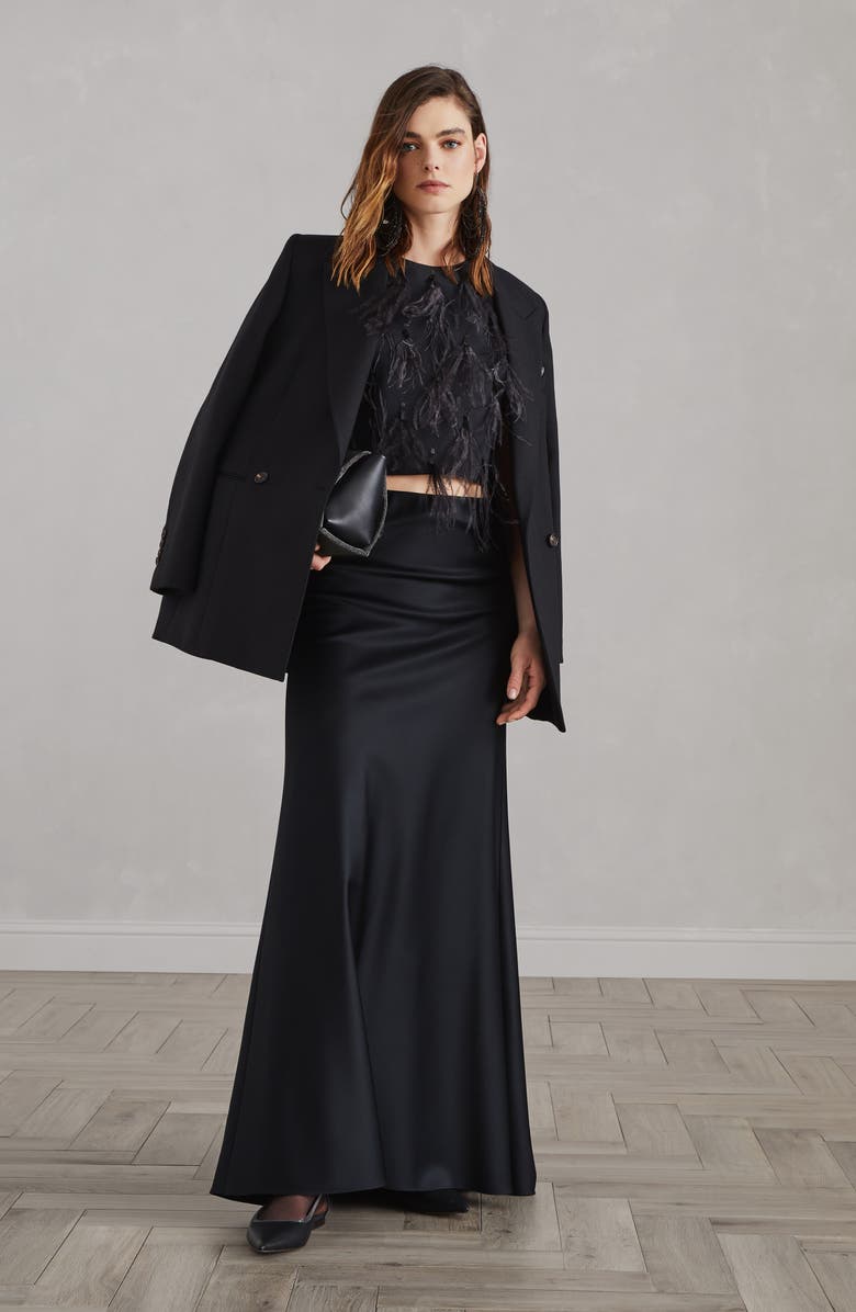 Brunello Cucinelli Satin cady mermaid skirt, Alternate, color, 