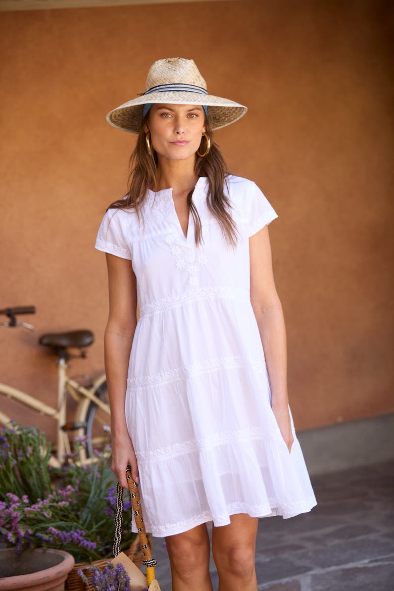 Melanie Short Dress, Alternate, color, White Solid