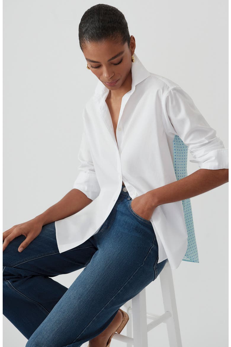 Finn Contrast Button Front Shirt, Alternate, color, WHITE