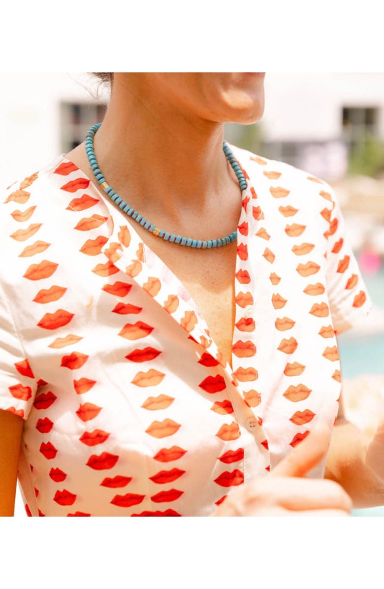 Erin McDermott Jewelry All You Need is Love Gemstone Turquoise Necklace, Alternate, color, Blue