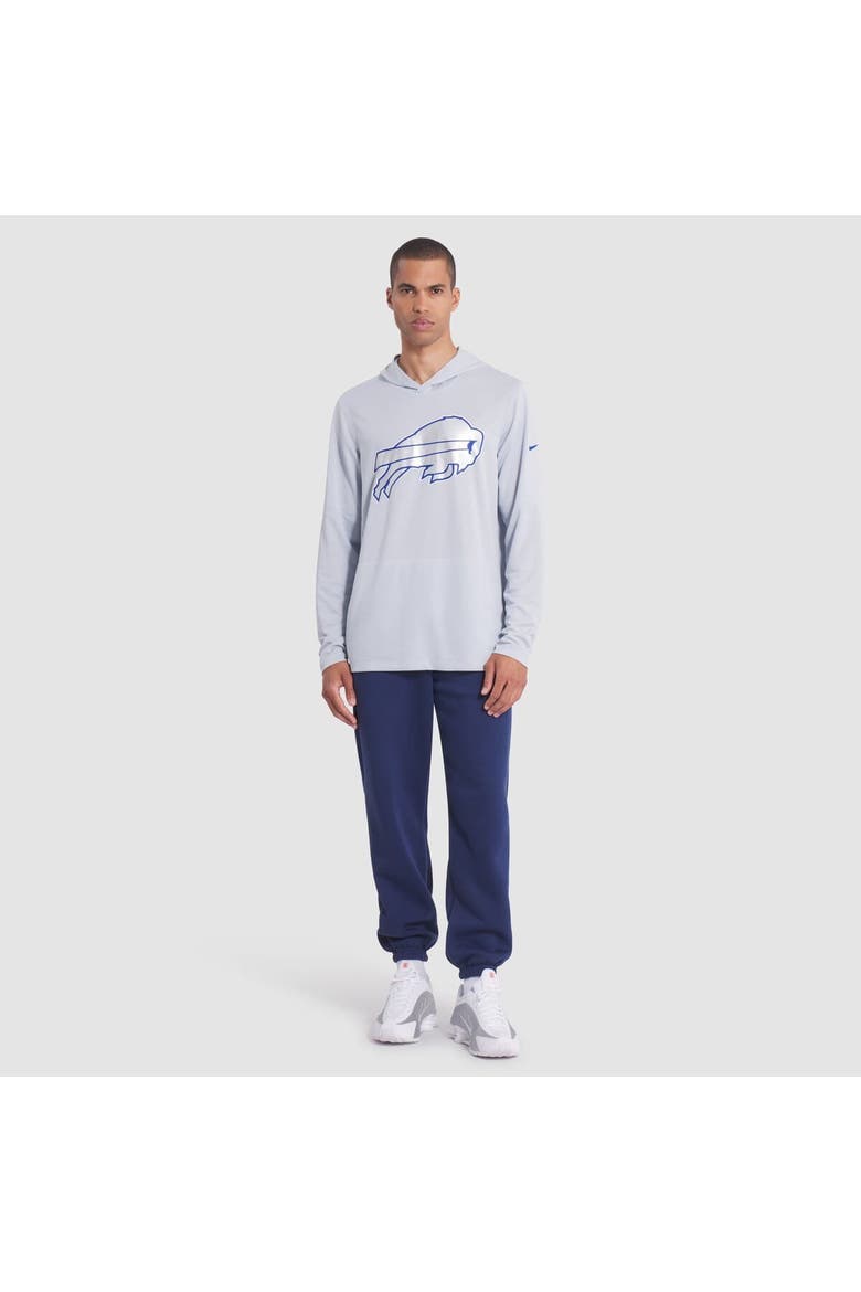 Men's Nike Silver Buffalo Bills 2025 Rivalries Collection Sideline Dri-FIT Long Sleeve Hoodie T-Shirt, Alternate, color, Silver
