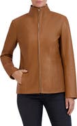 Cole Haan Wing Collar Leather Jacket