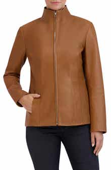Cole Haan Wing Collar Leather Jacket