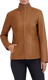 Cole Haan Wing Collar Leather Jacket