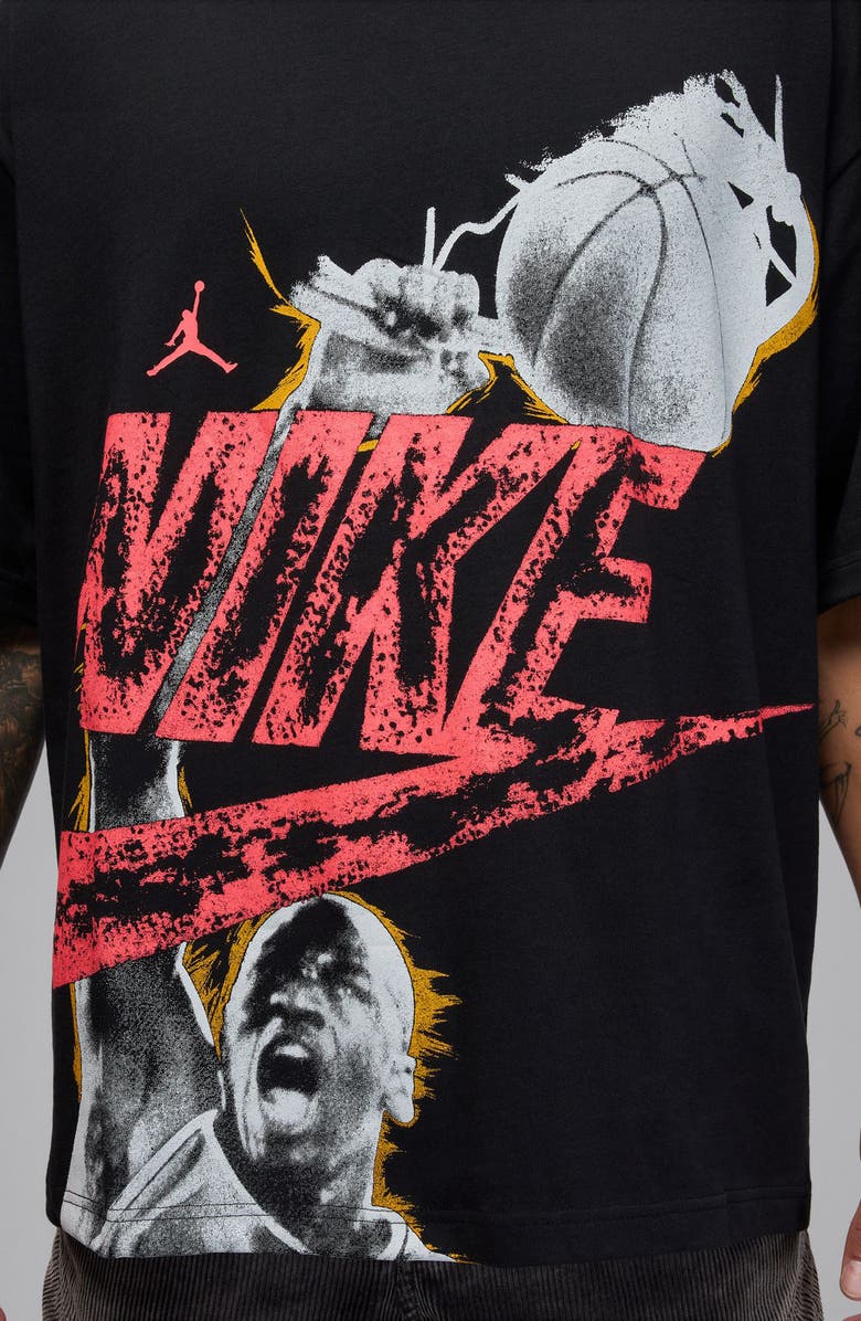 Jordan MJ Reissue Oversize Graphic T-Shirt, Alternate, color, Black/ Infrared