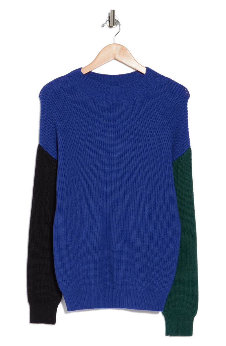 AREA STARS Two-Tone Knit Sweater, Alternate, color, Blue Multi