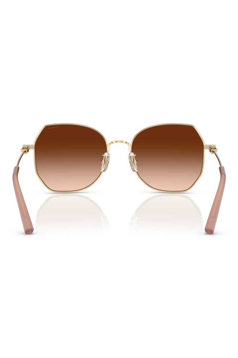 56mm Gradient Irregular Sunglasses, Alternate, color, LIGHT GOLD / BROWN GRADIENT