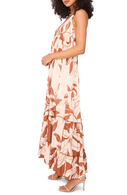 Parker The Davina Floral Halter Maxi Dress In Brown