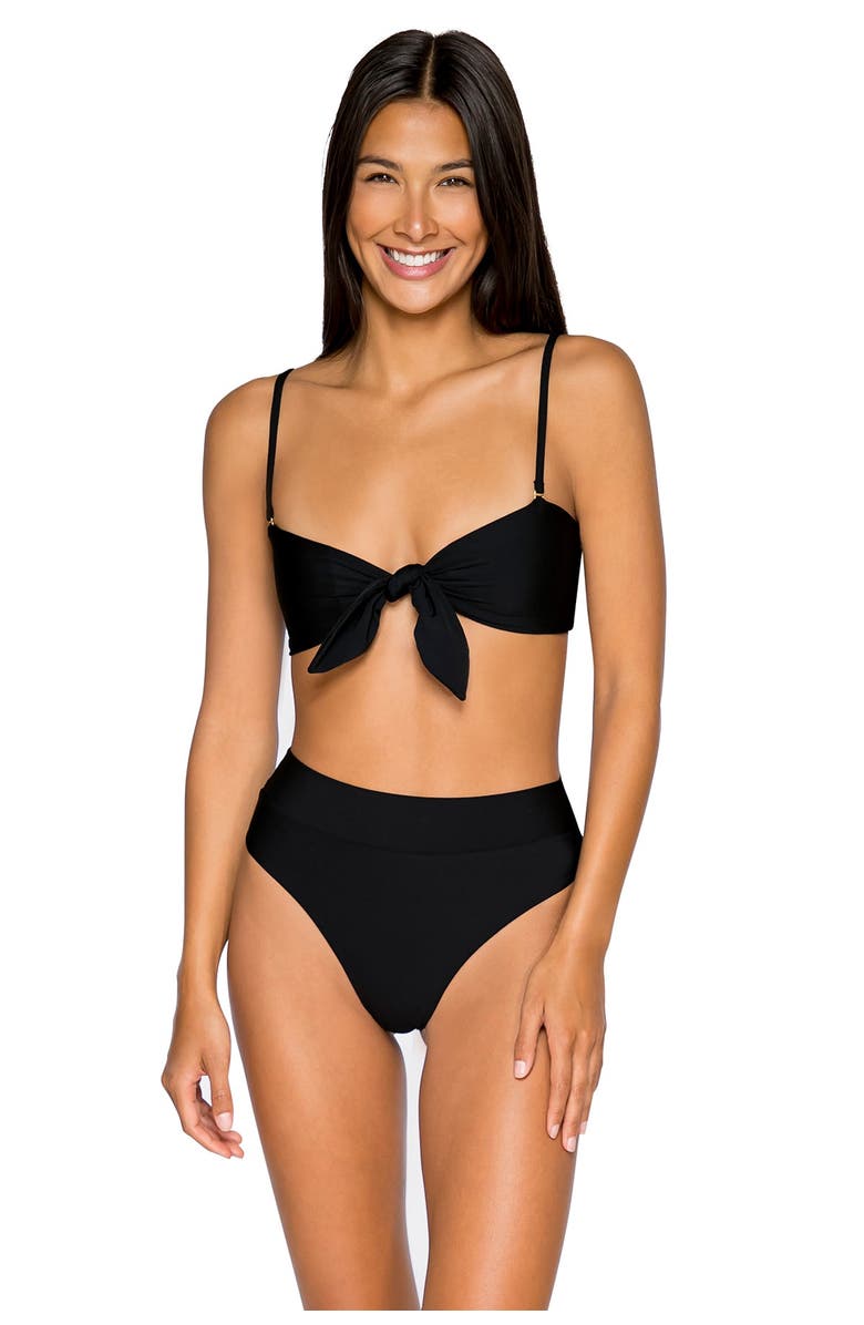 B Swim Cove Hi-Waist Bikini Swim Bottoms, Alternate, color, 