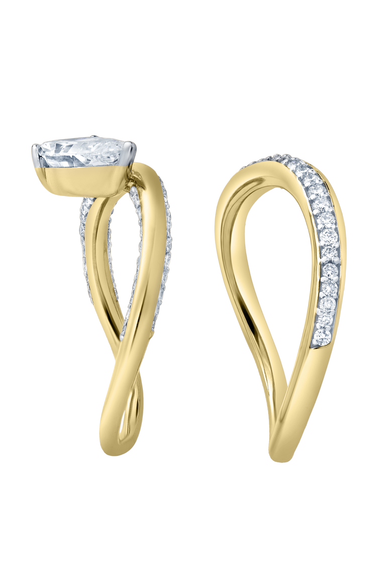 Selena Silk Wave 1.4 Ct Pear Lab Grown Diamond Engagement Ring, Alternate, color, 14K Yellow Gold