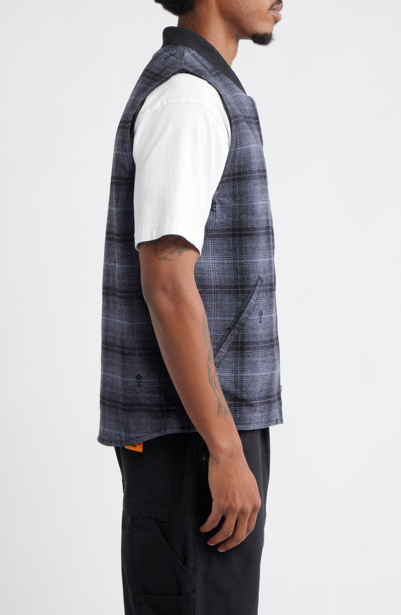Service Works Thistle Plaid Organic Cotton Work Vest, Alternate, color, Black Multi