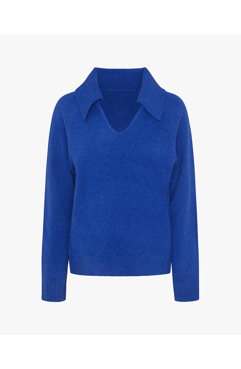 WeWoreWhat Collar V-Neck Sweater, Alternate, color, Royal Blue