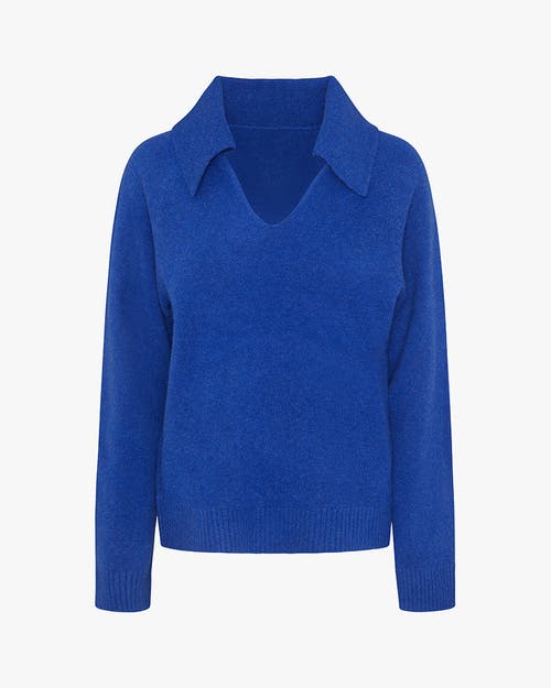 Weworewhat Collar V-neck Sweater In Blue