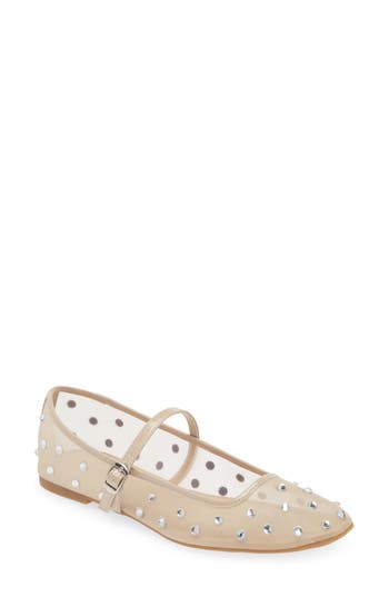 Open Edit Desi Mary Jane Flat In Beige Sand