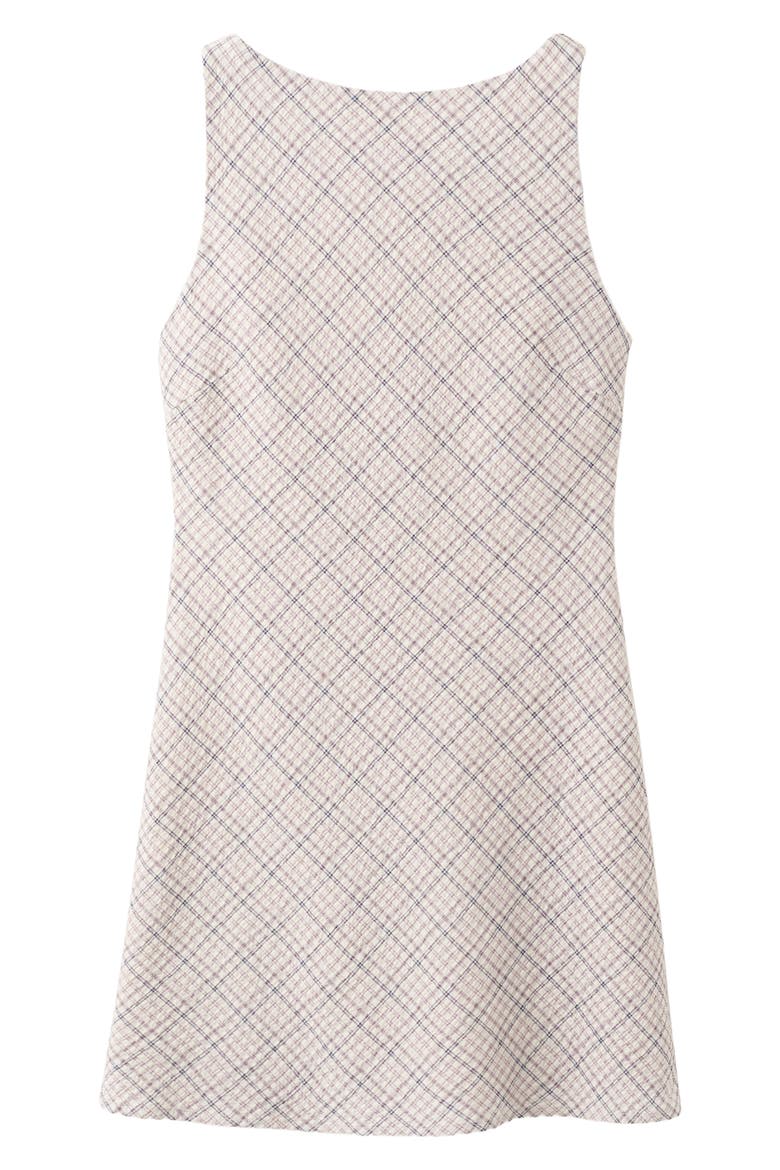 Fondi Plaid Open Back Minidress, Alternate, color, ECRU