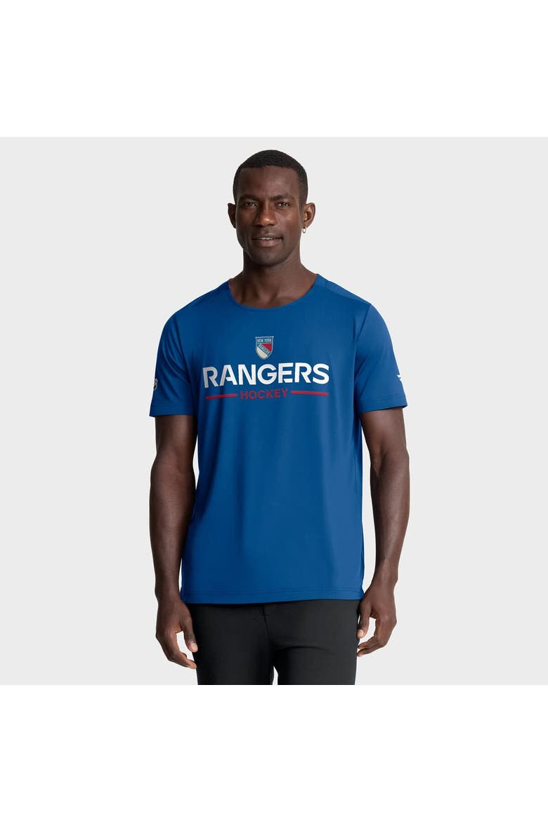 Men's Fanatics Blue New York Rangers Authentic Pro Rink Centennial Tech T-Shirt, Main, color, Blue