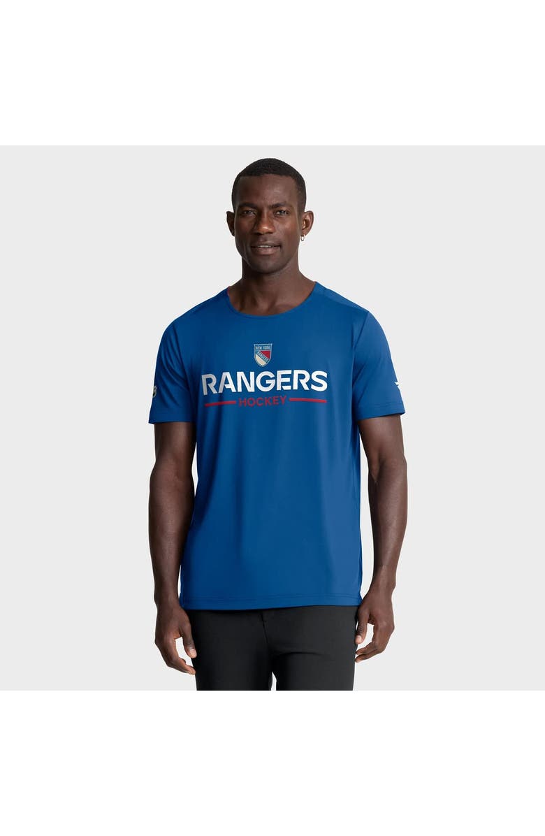FANATICS Men's Fanatics Blue New York Rangers Authentic Pro Rink Centennial Tech T-Shirt, Main, color, Blue