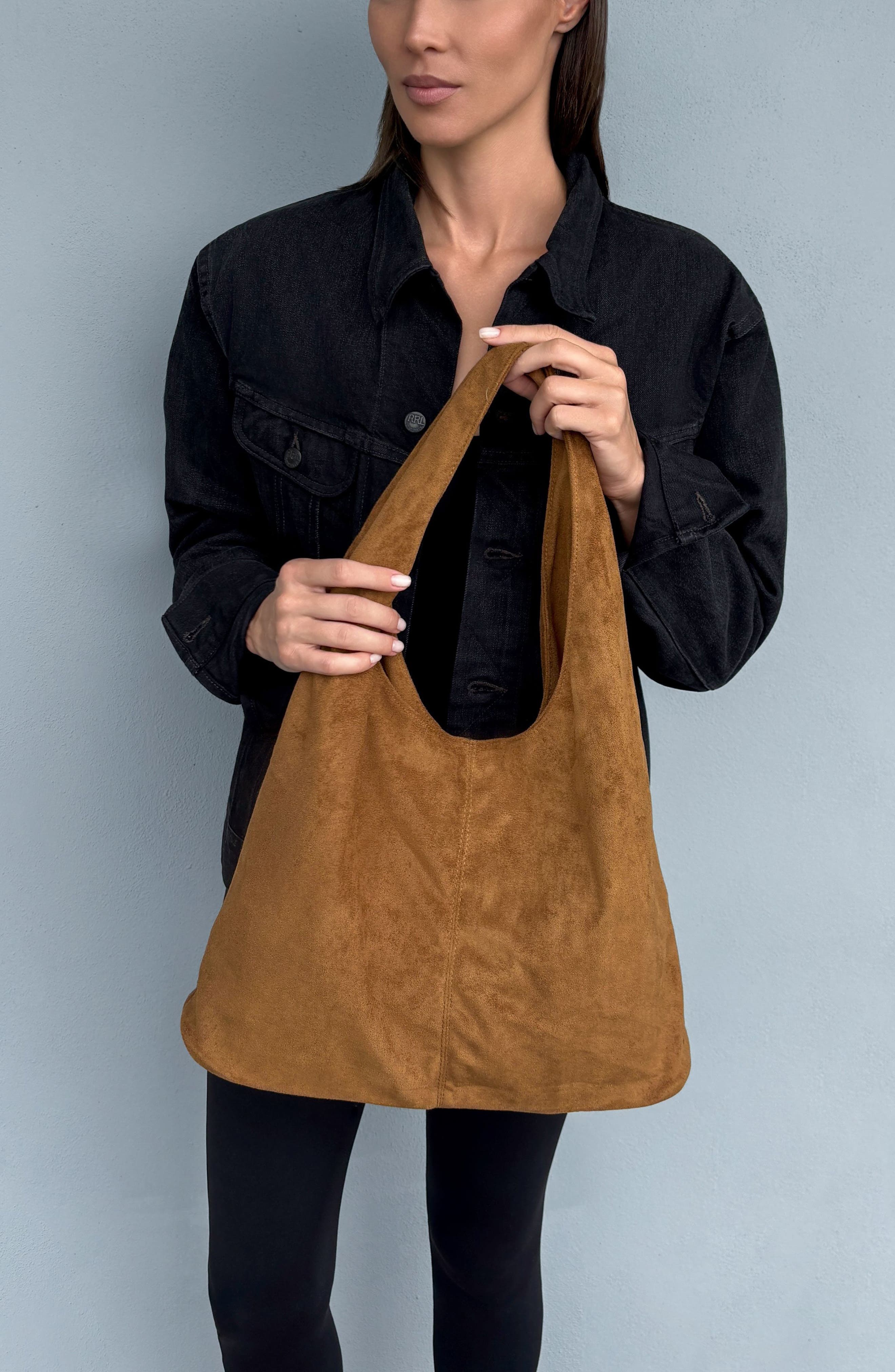 Oversized Hobo Tote, Alternate, color, BROWN