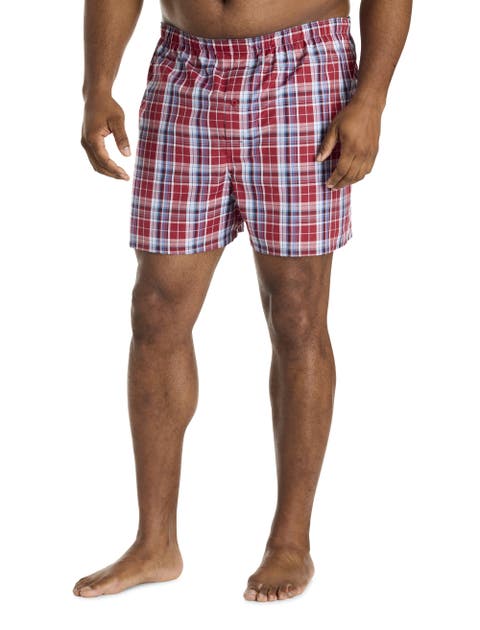Big 
Tall 3-Pack Plaid Woven Boxers