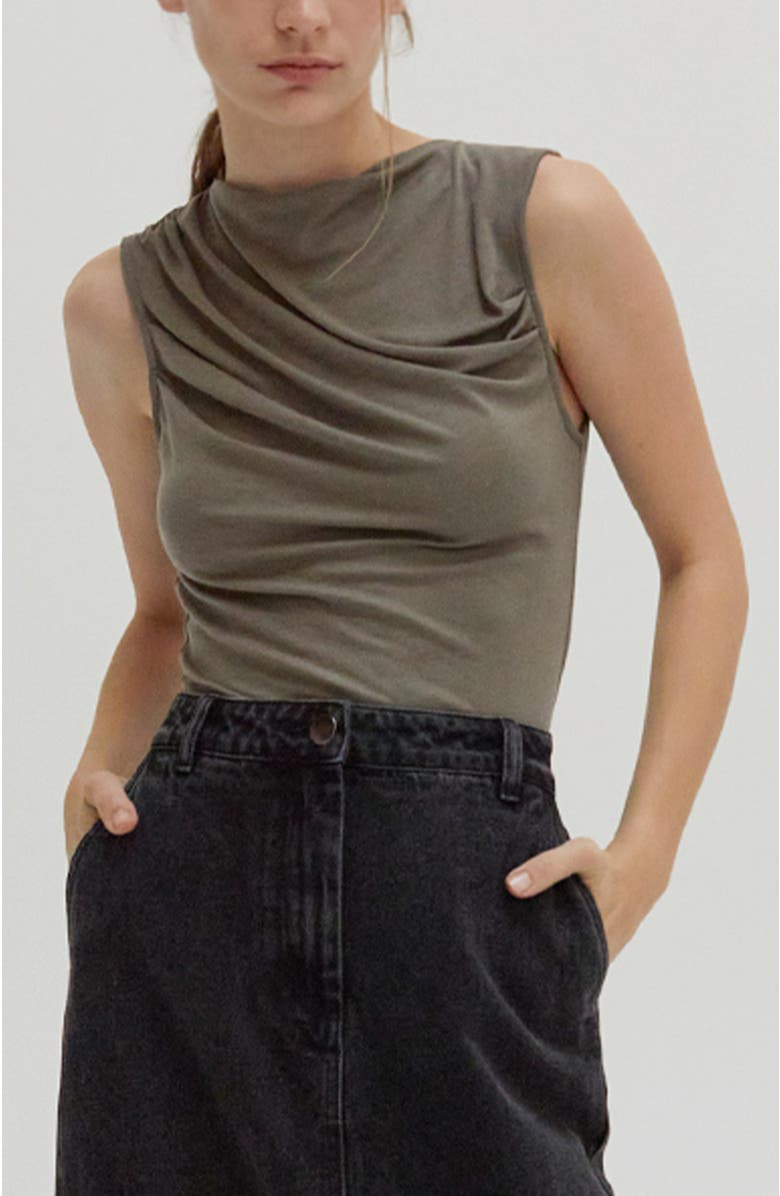 CRESCENT Sleeveless Shirred Knit Top, Alternate, color, 