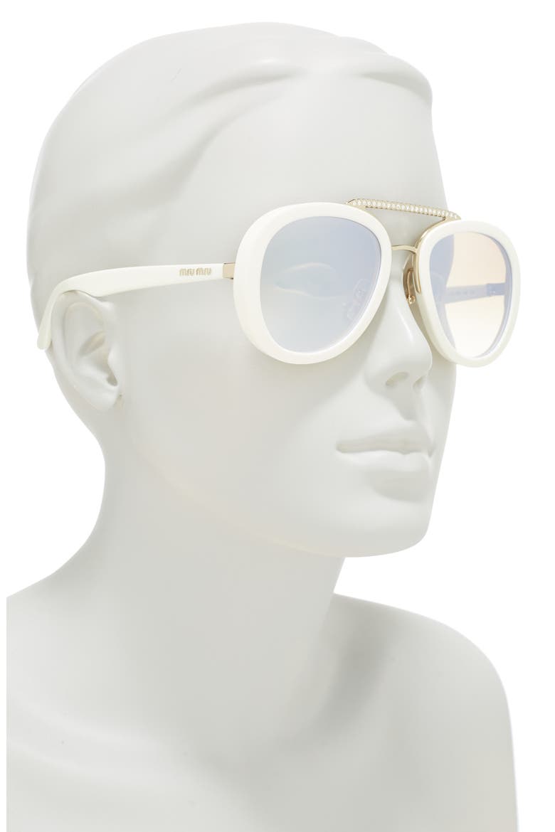 Phantos 53mm Sunglasses, Alternate, color, BROWN MIRROR WHITE
