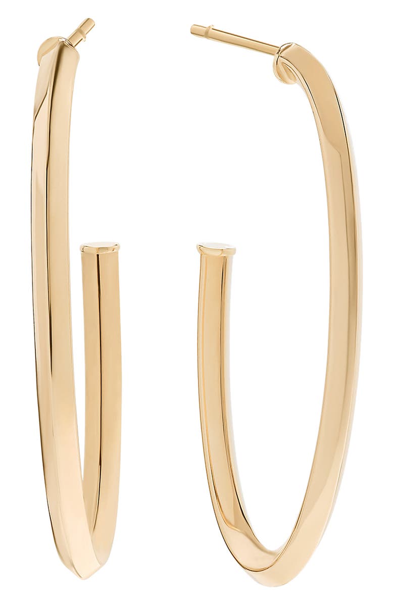 LANA 14K Gold Thin Oval Hoop Earrings, Main, color, Yellow