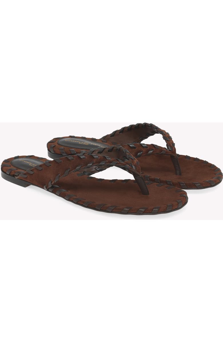 Gianvito Rossi Zaira Thong Flat Sandal, Alternate, color, Brown Suede